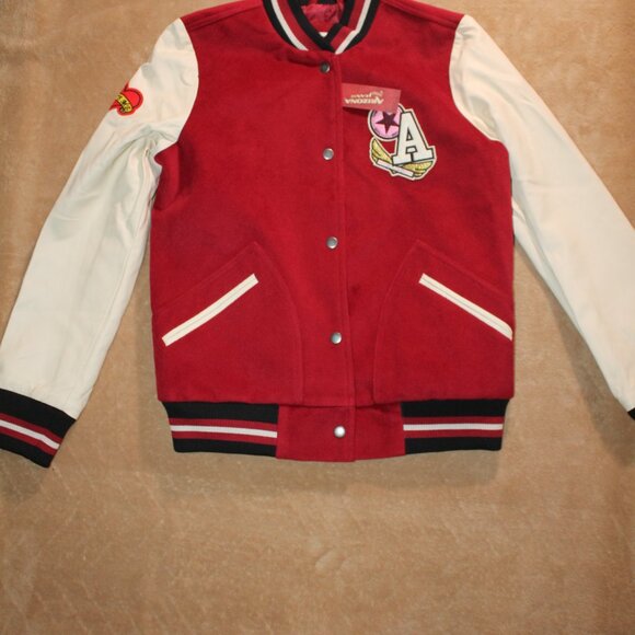NWT Arizona Jean Co. Sz. L Red Varsity Letterman Retro Red Button Jacket (AA2) - Picture 1 of 7